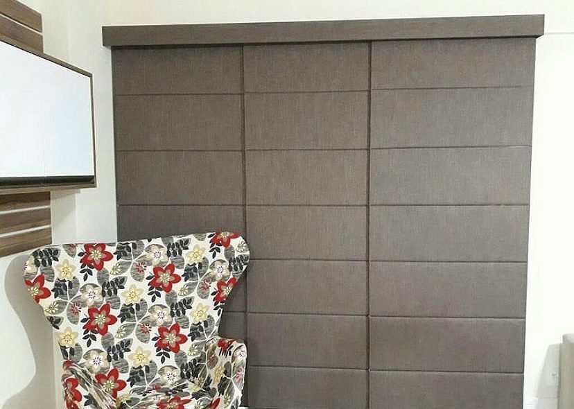 Persiana Painel Romana 3 partes Com Blackout (Bando em MDF)