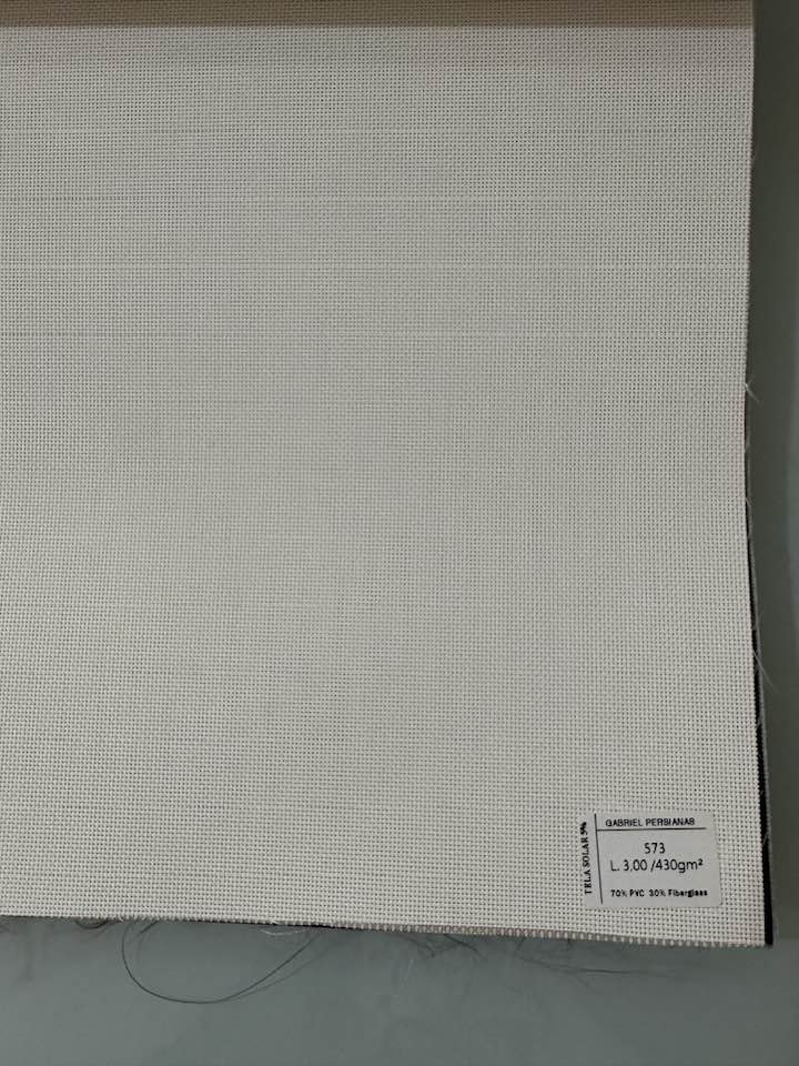 Gabriel Persianas Tela Solar 3% Branco 573